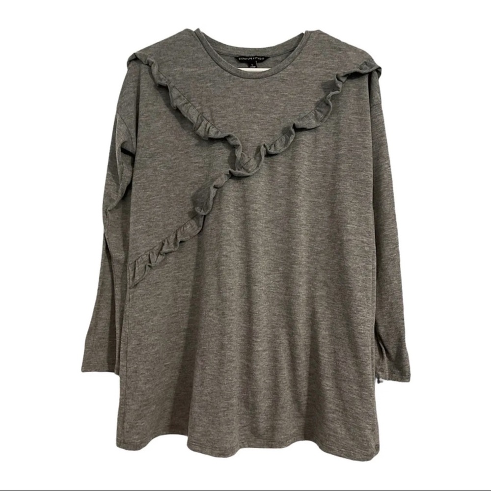 signiture studio womens long sleeve shirt gray size large